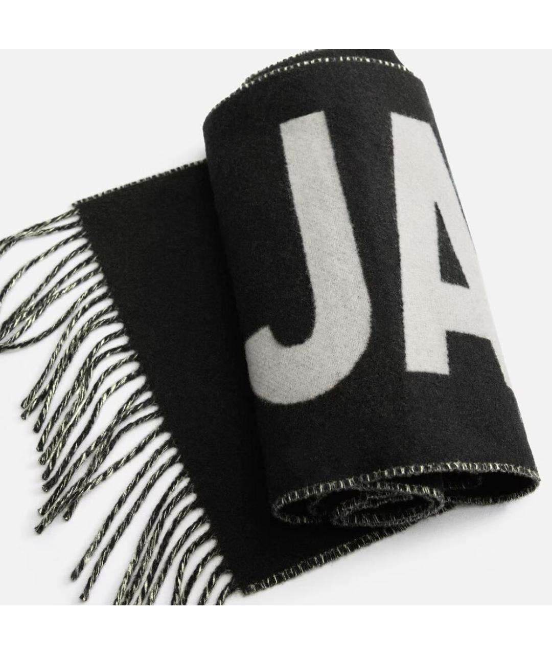 JACQUEMUS Черный шерстяной шарф, фото 3