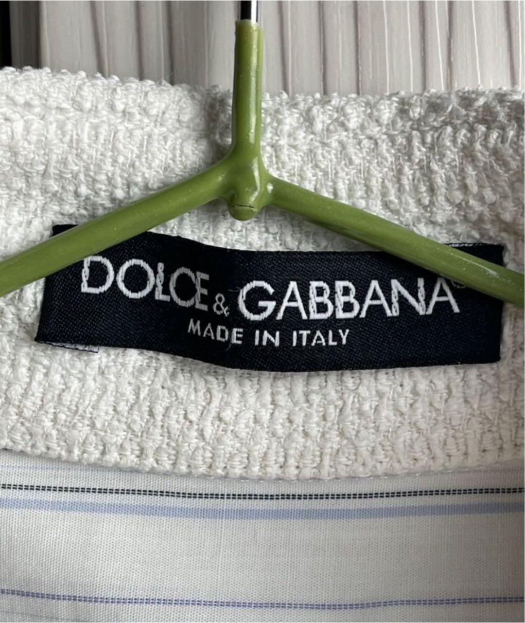 DOLCE&GABBANA Белая хлопковая рубашка, фото 6