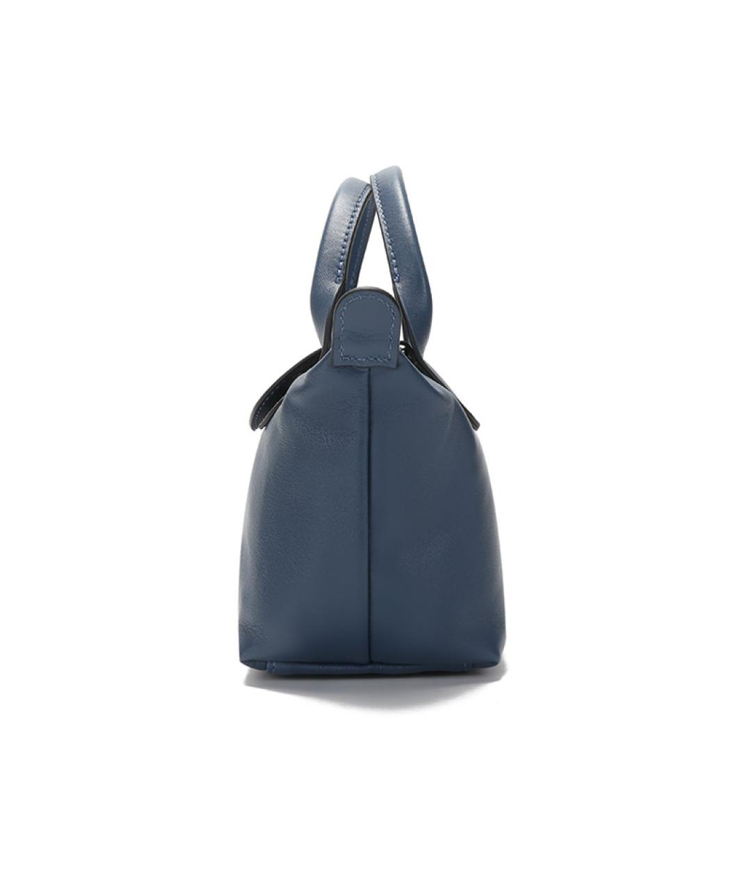 LONGCHAMP Синяя кожаная сумка с короткими ручками, фото 4