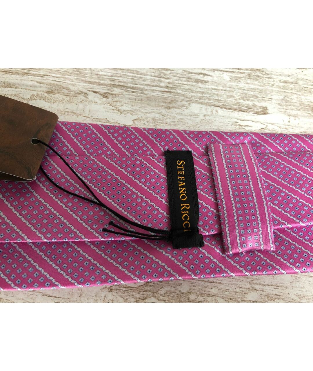 STEFANO RICCI Розовый шелковый галстук, фото 3