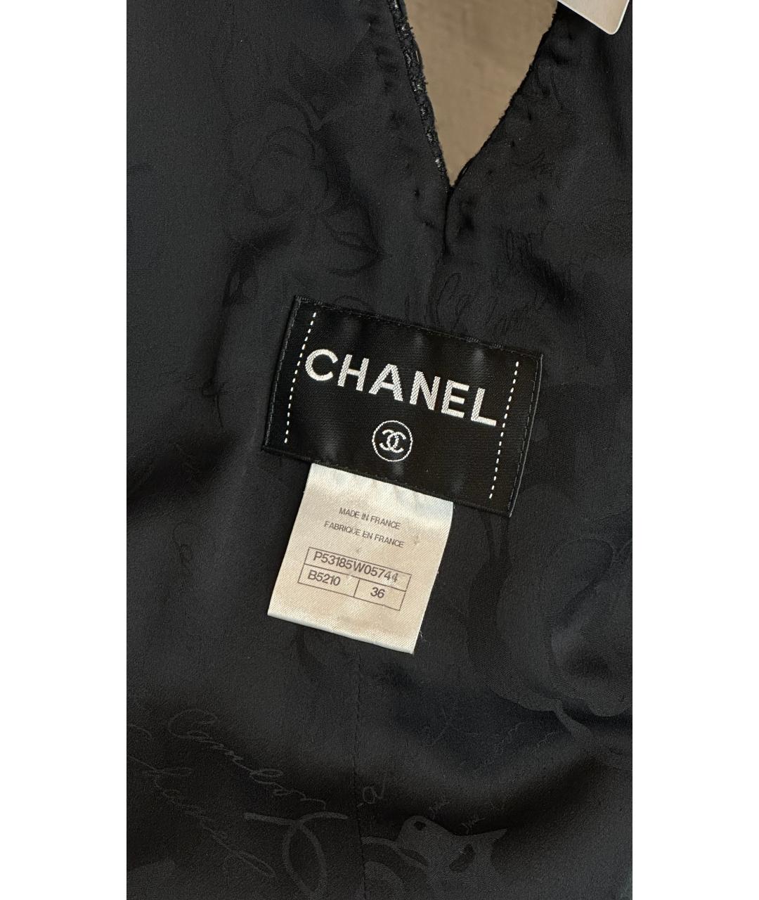 CHANEL Черный хлопковый жакет/пиджак, фото 3