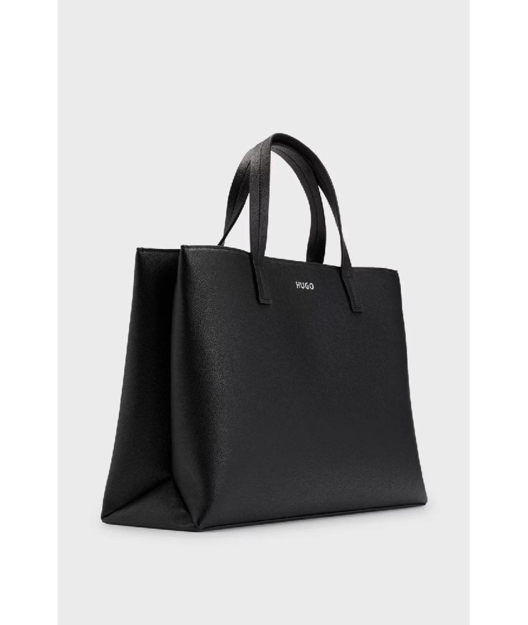 HUGO Черная сумка тоут из искусственной кожи, фото 2