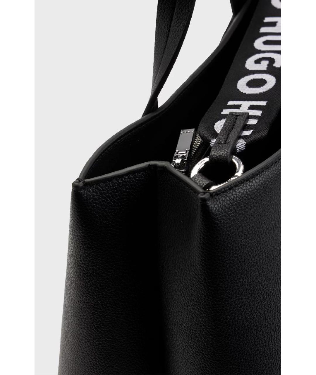 HUGO Черная сумка тоут из искусственной кожи, фото 4