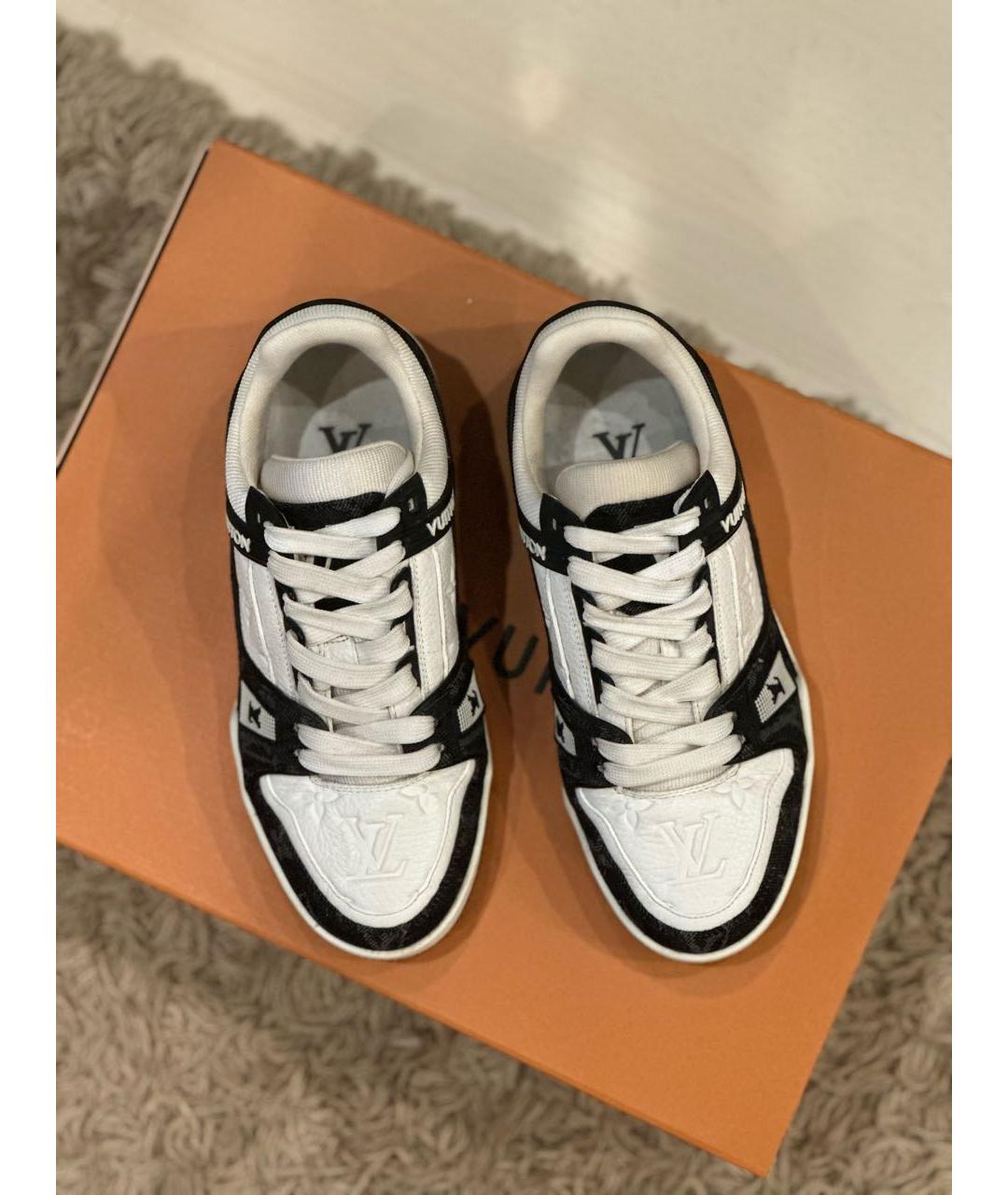LOUIS VUITTON Белые кожаные кроссовки, фото 3