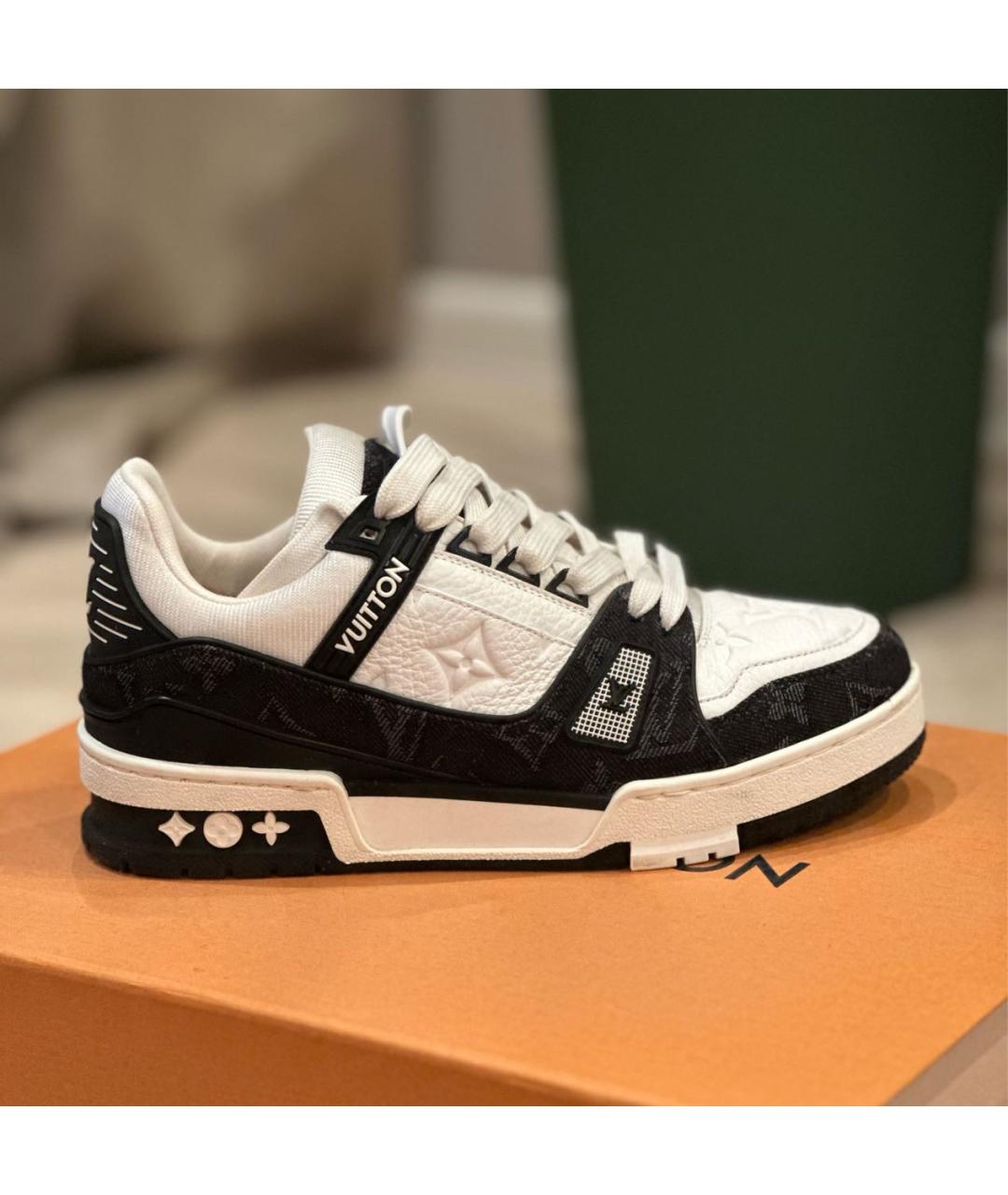LOUIS VUITTON Белые кожаные кроссовки, фото 5