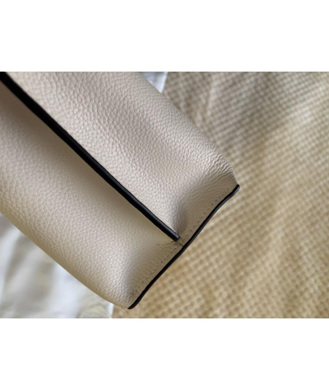 COACH Бежевая кожаная сумка тоут, фото 6