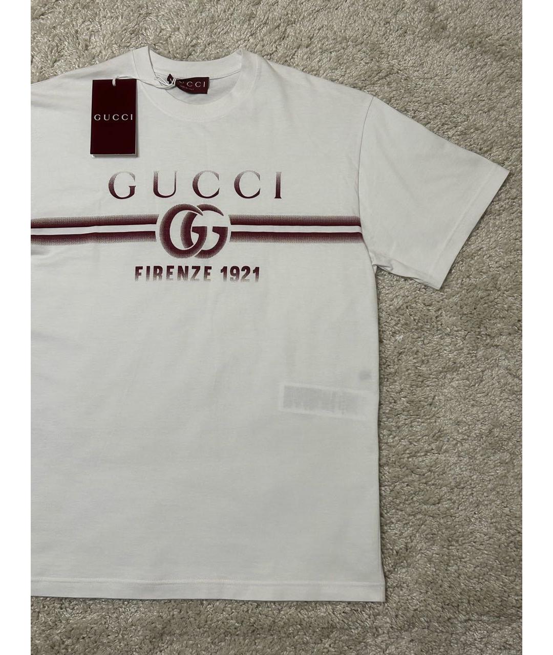 GUCCI Белая хлопковая футболка, фото 4
