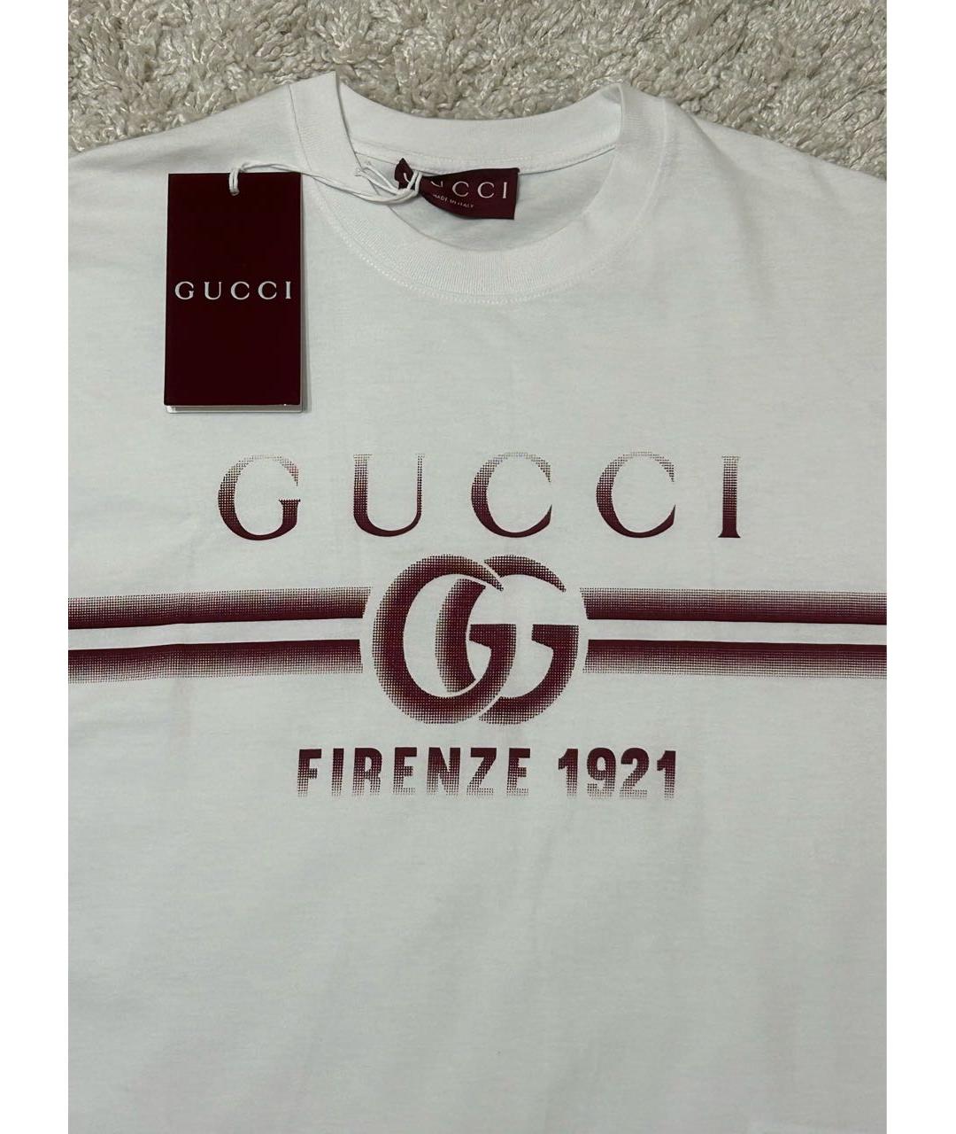 GUCCI Белая хлопковая футболка, фото 3