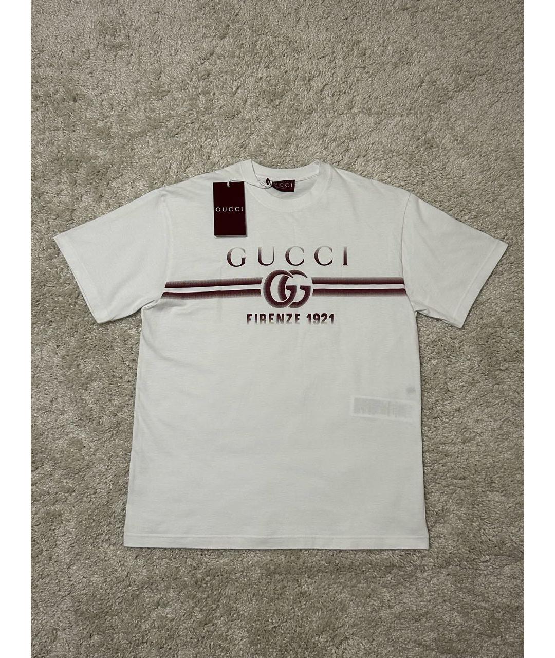 GUCCI Белая хлопковая футболка, фото 6
