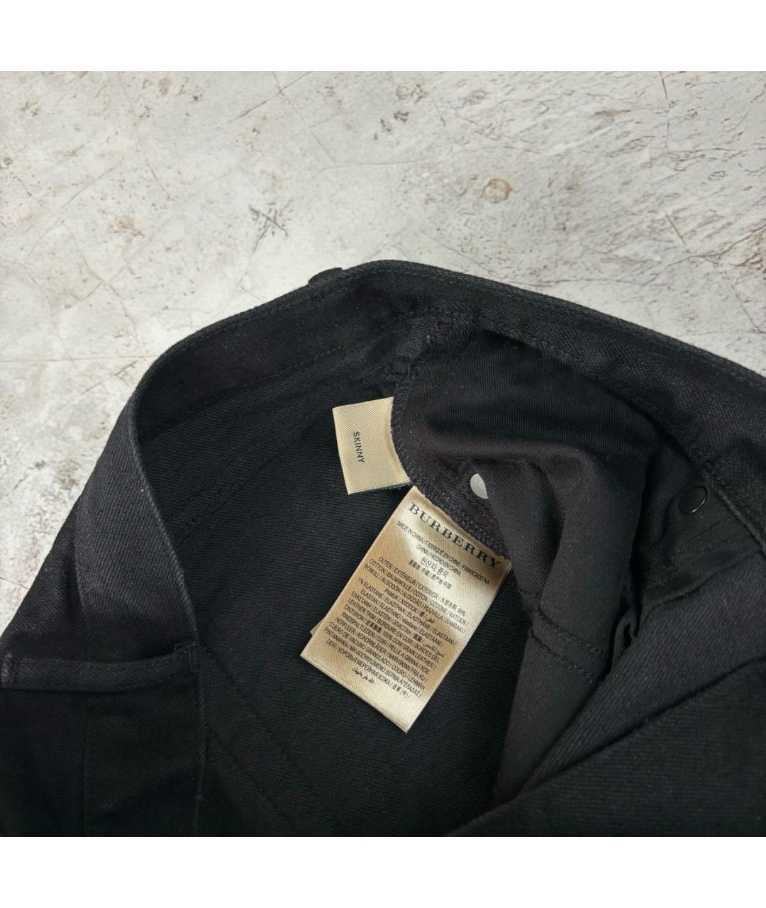 BURBERRY Черные хлопко-эластановые джинсы скинни, фото 5