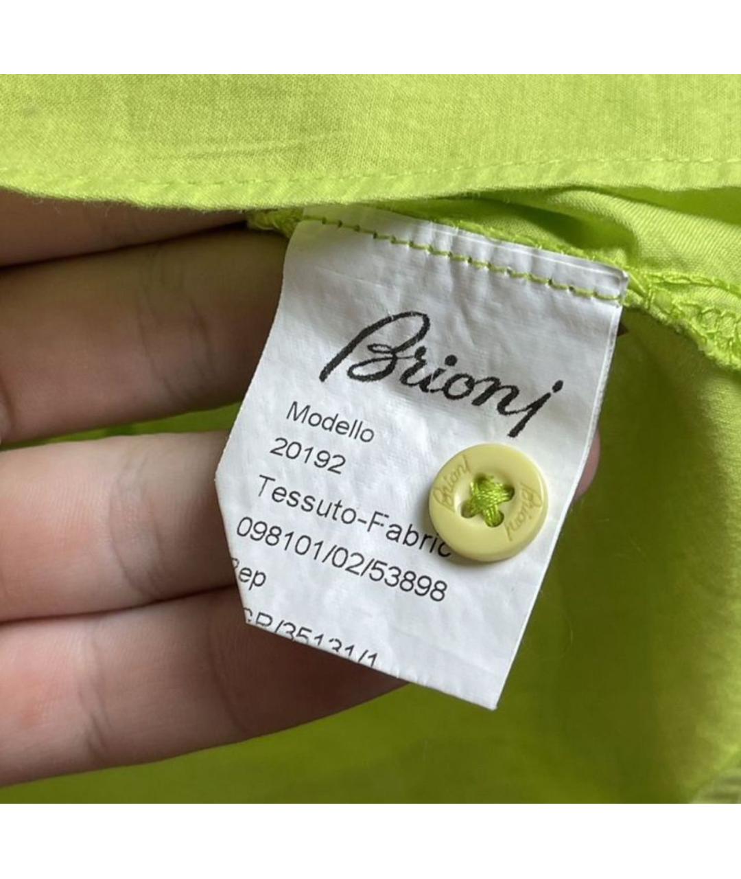 BRIONI Зеленая хлопковая кэжуал рубашка, фото 6
