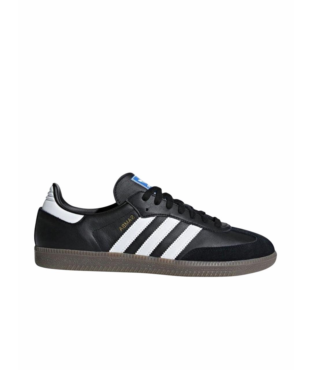 ADIDAS Черные кожаные кроссовки, фото 1