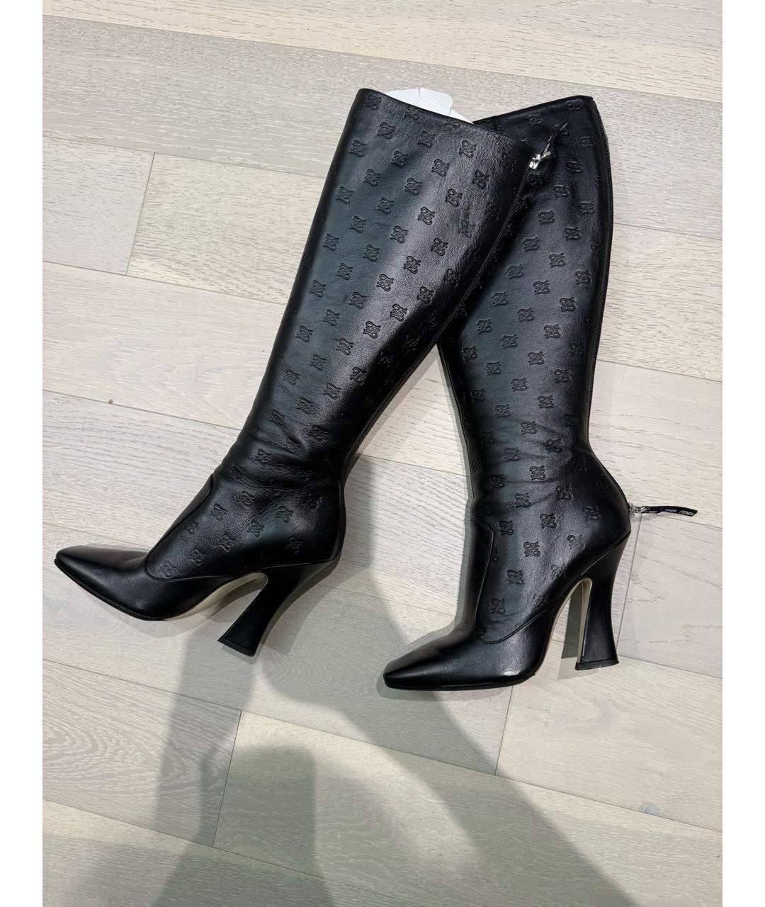 FENDI Черные кожаные сапоги, фото 5