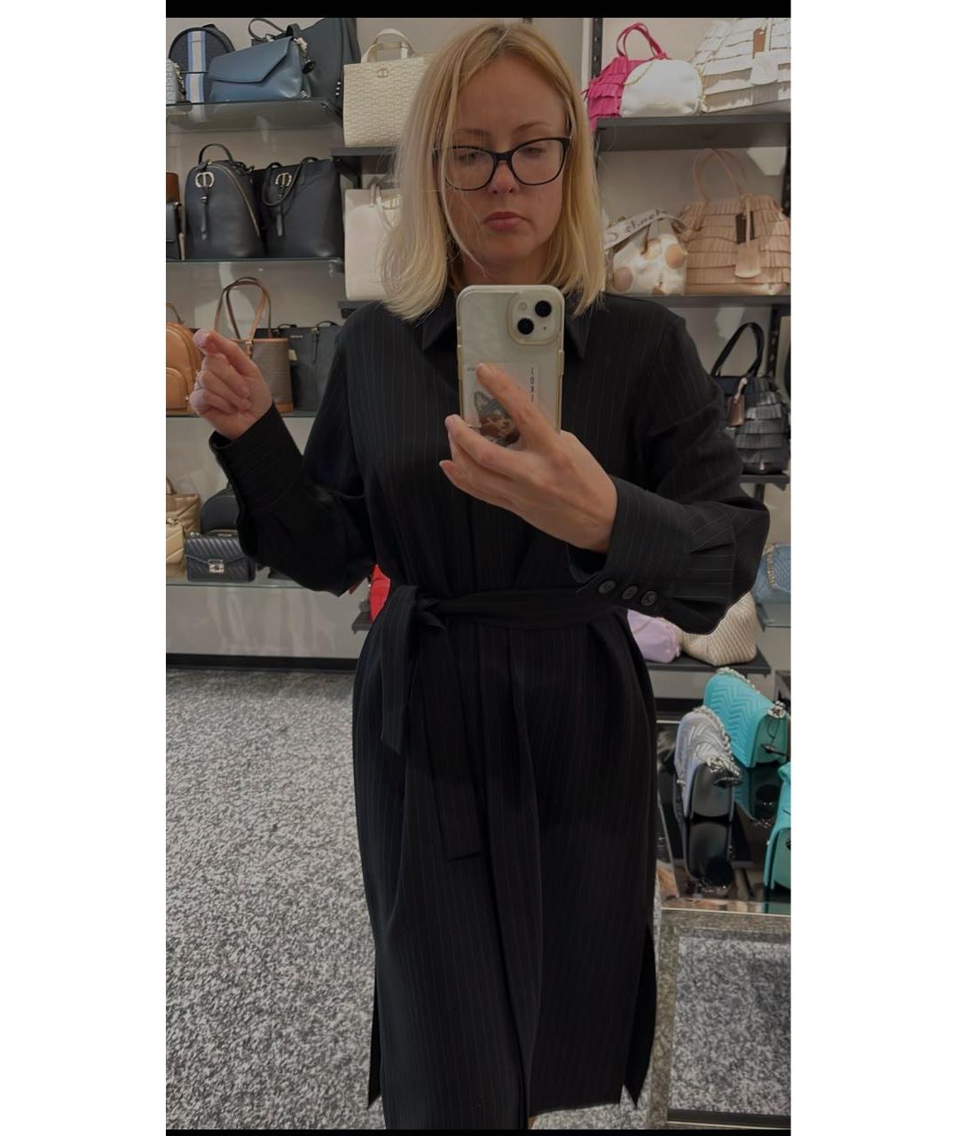 MAX MARA Черное полиэстеровое повседневное платье, фото 8