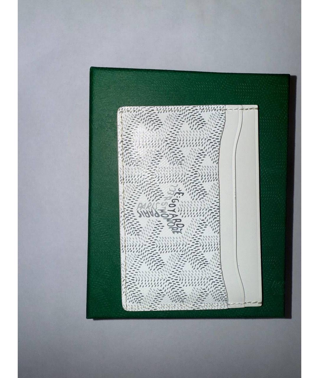GOYARD Белый кожаный кардхолдер, фото 3