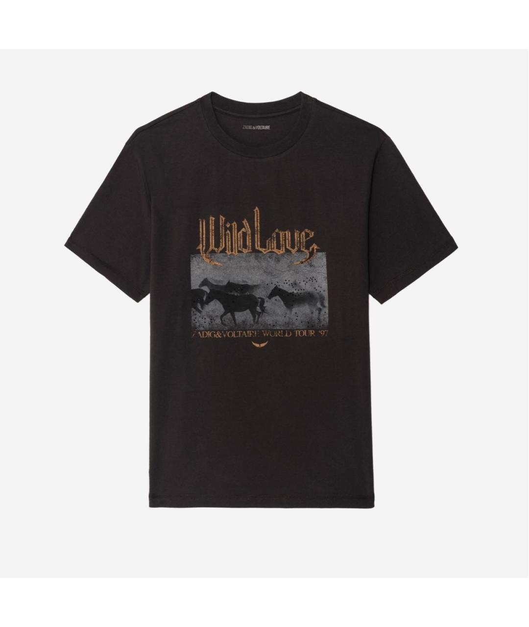 ZADIG & VOLTAIRE Коричневая хлопковая футболка, фото 5