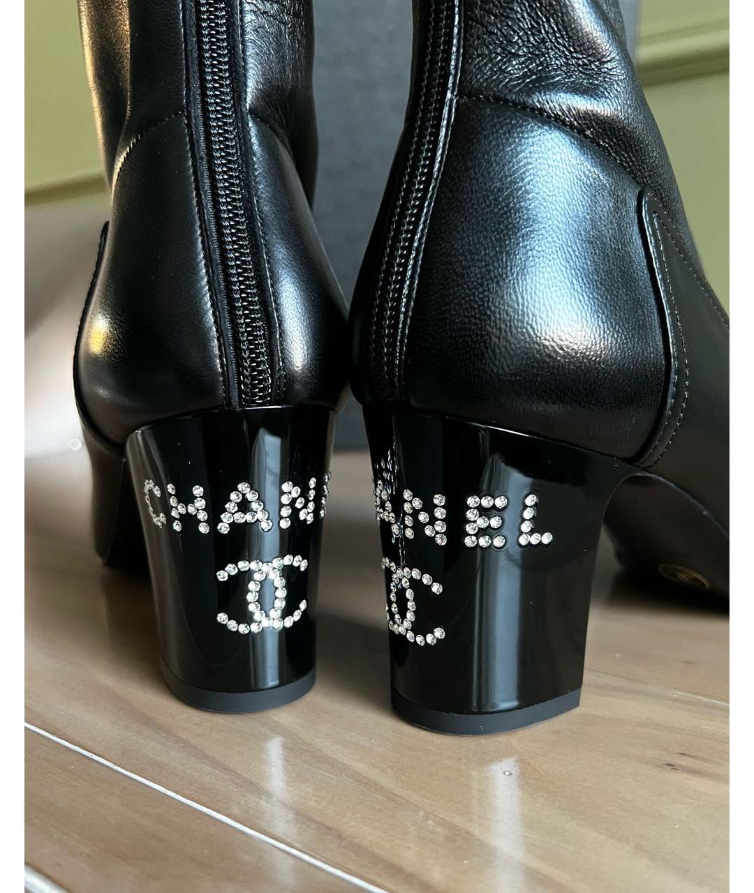 CHANEL Черные кожаные полусапоги, фото 2