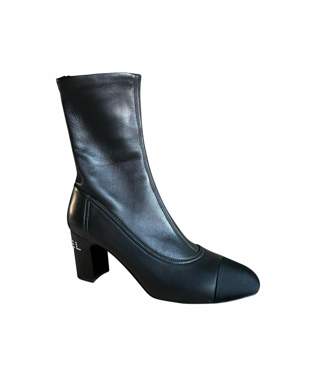 CHANEL Черные кожаные полусапоги, фото 1