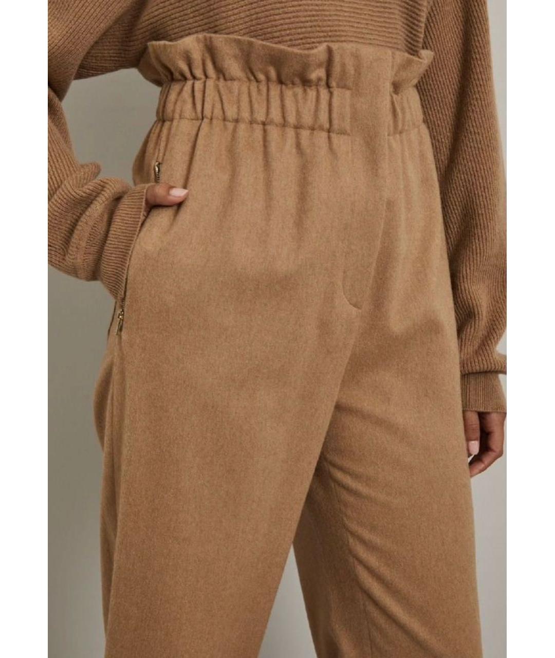 MAX MARA Бежевые шерстяные брюки широкие, фото 2