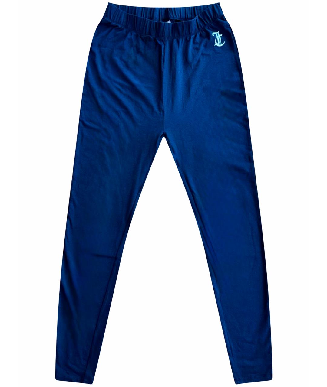 JUICY COUTURE Темно-синие хлопко-эластановые леггинсы и велосипедки, фото 1