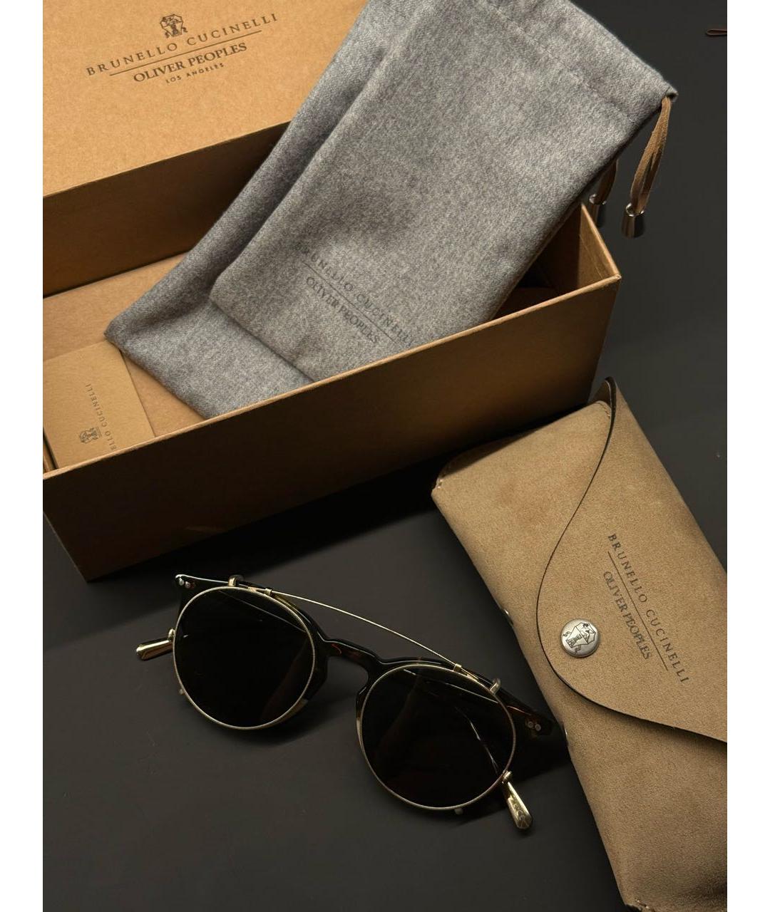 BRUNELLO CUCINELLI Коричневые солнцезащитные очки, фото 6
