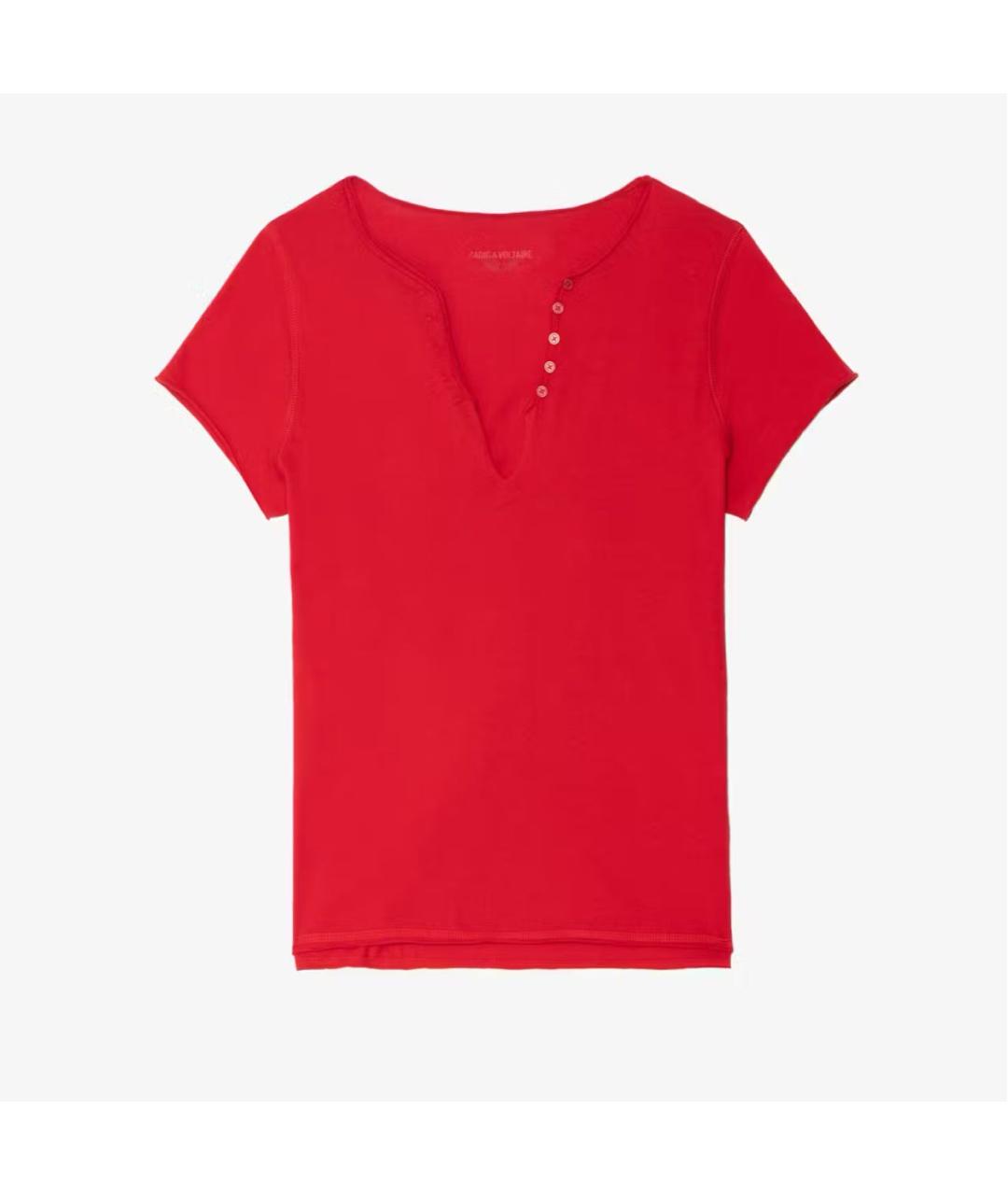 ZADIG & VOLTAIRE Красная хлопковая футболка, фото 5