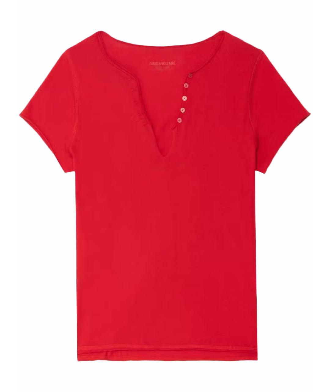 ZADIG & VOLTAIRE Красная хлопковая футболка, фото 1