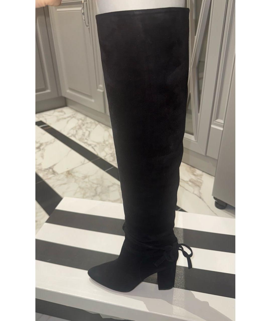 AQUAZZURA Черные замшевые сапоги, фото 3