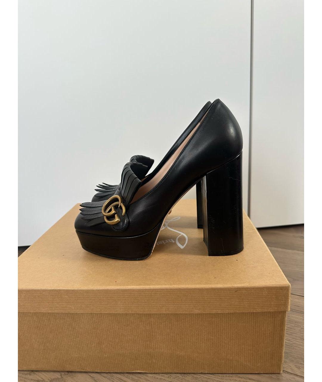 GUCCI Черные кожаные туфли, фото 5