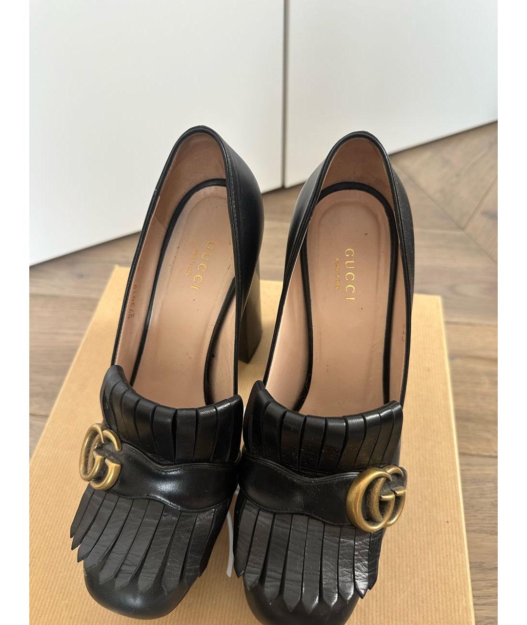 GUCCI Черные кожаные туфли, фото 3