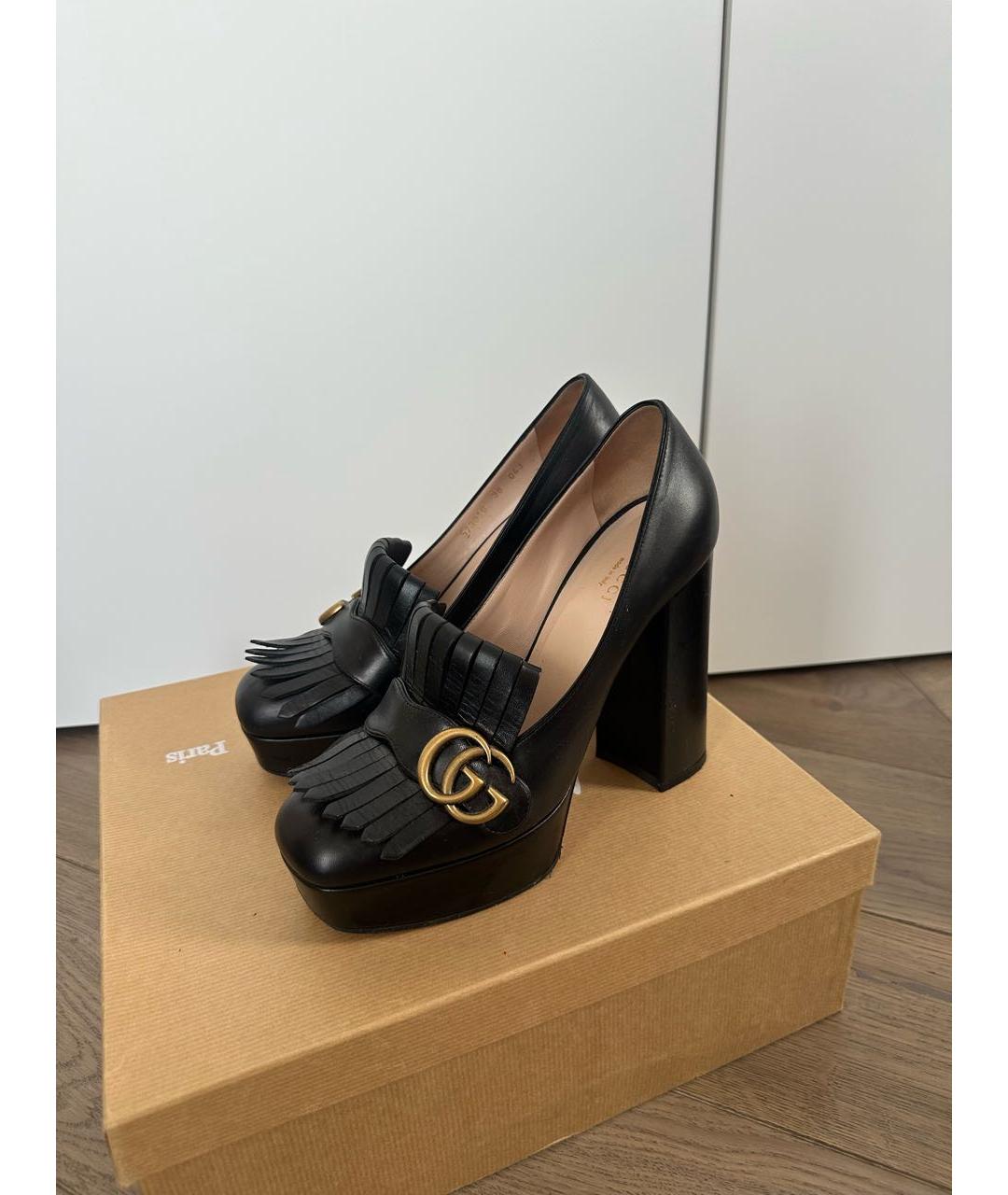 GUCCI Черные кожаные туфли, фото 2