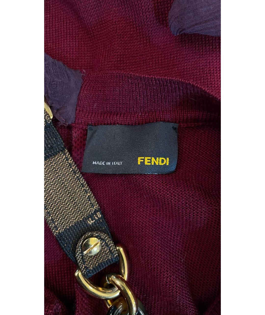 FENDI Бордовое кашемировое вечернее платье, фото 5