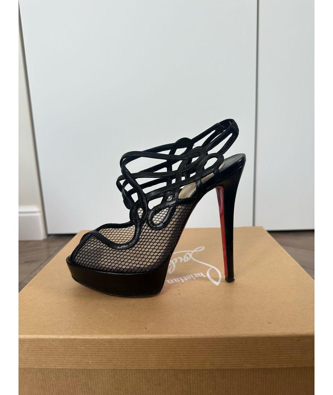 CHRISTIAN LOUBOUTIN Черные кожаные туфли, фото 4