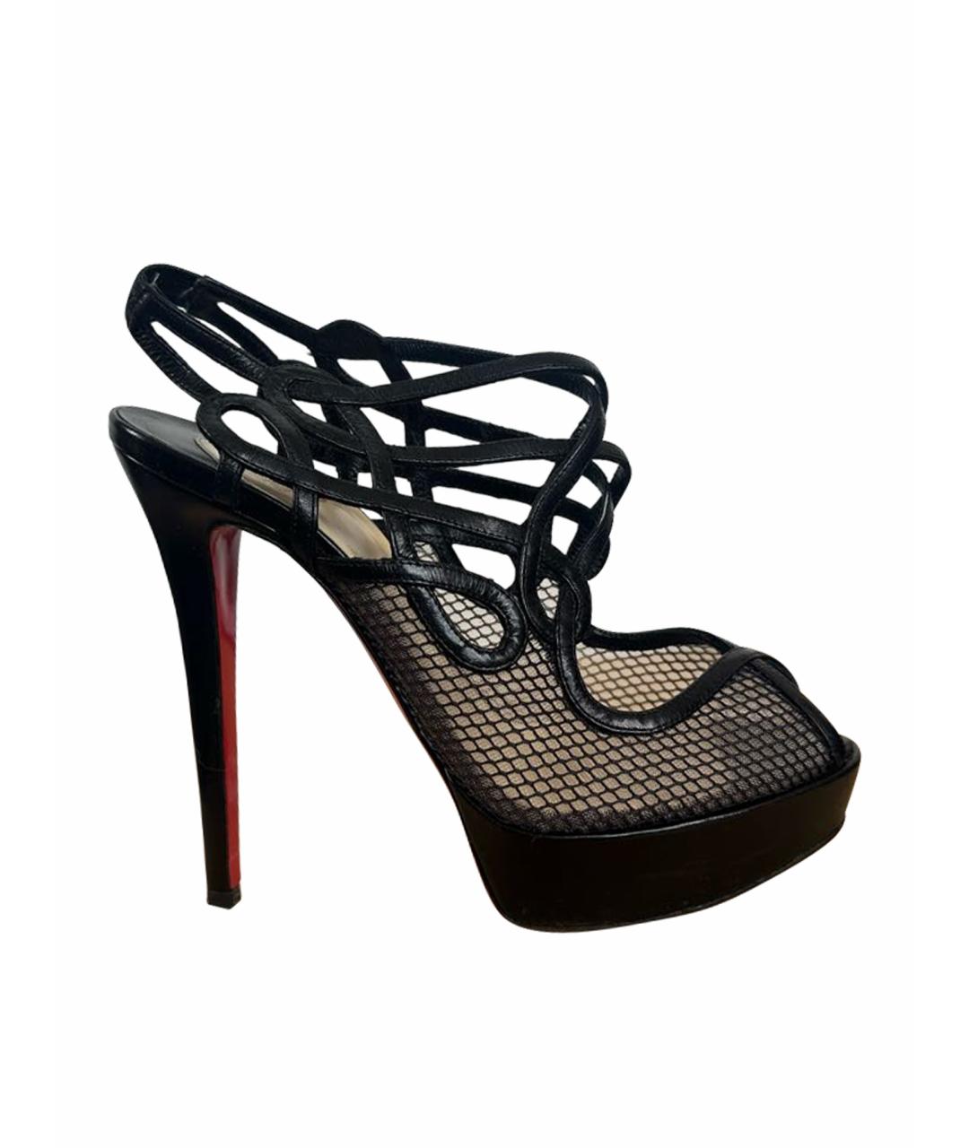 CHRISTIAN LOUBOUTIN Черные кожаные туфли, фото 1
