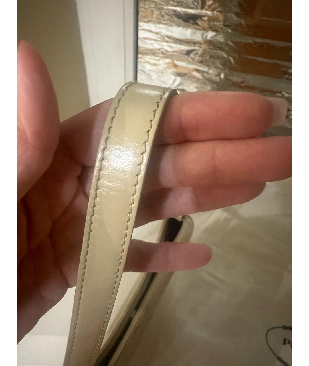 PRADA Бежевая кожаная сумка через плечо, фото 8