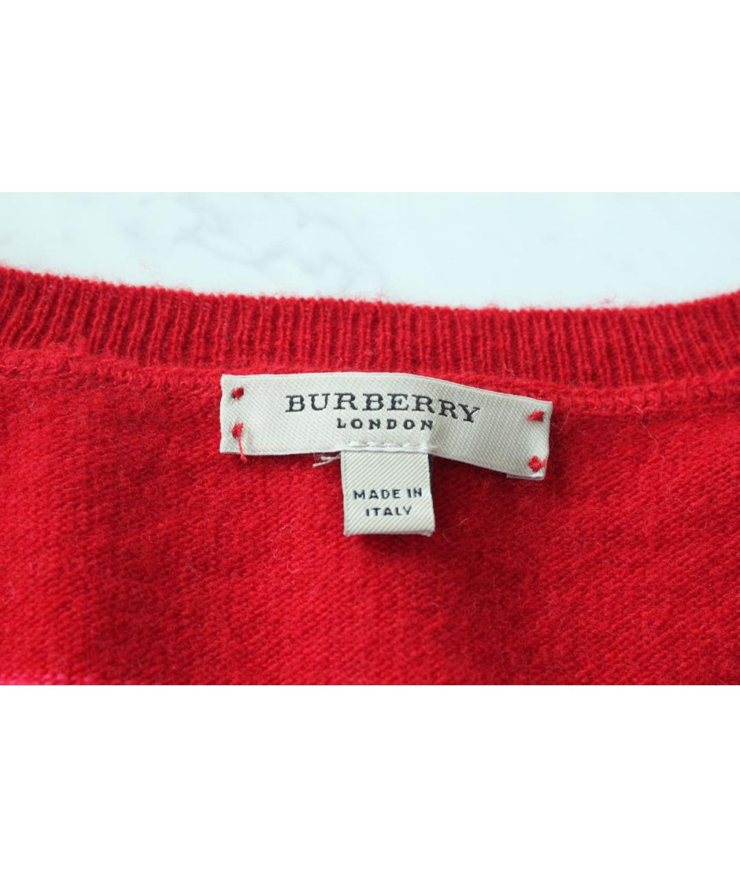 BURBERRY Красный шерстяной джемпер / свитер, фото 6