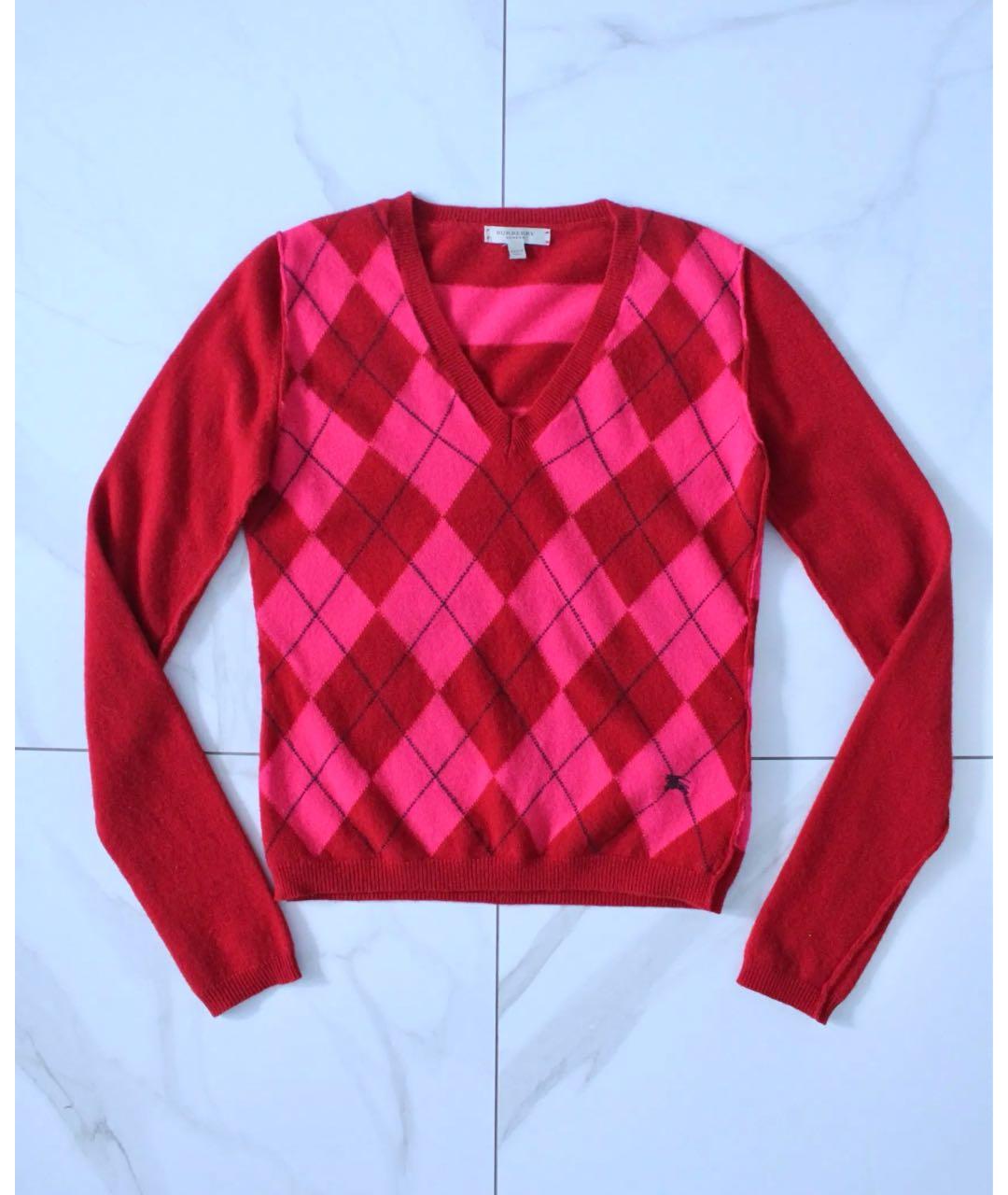 BURBERRY Красный шерстяной джемпер / свитер, фото 9