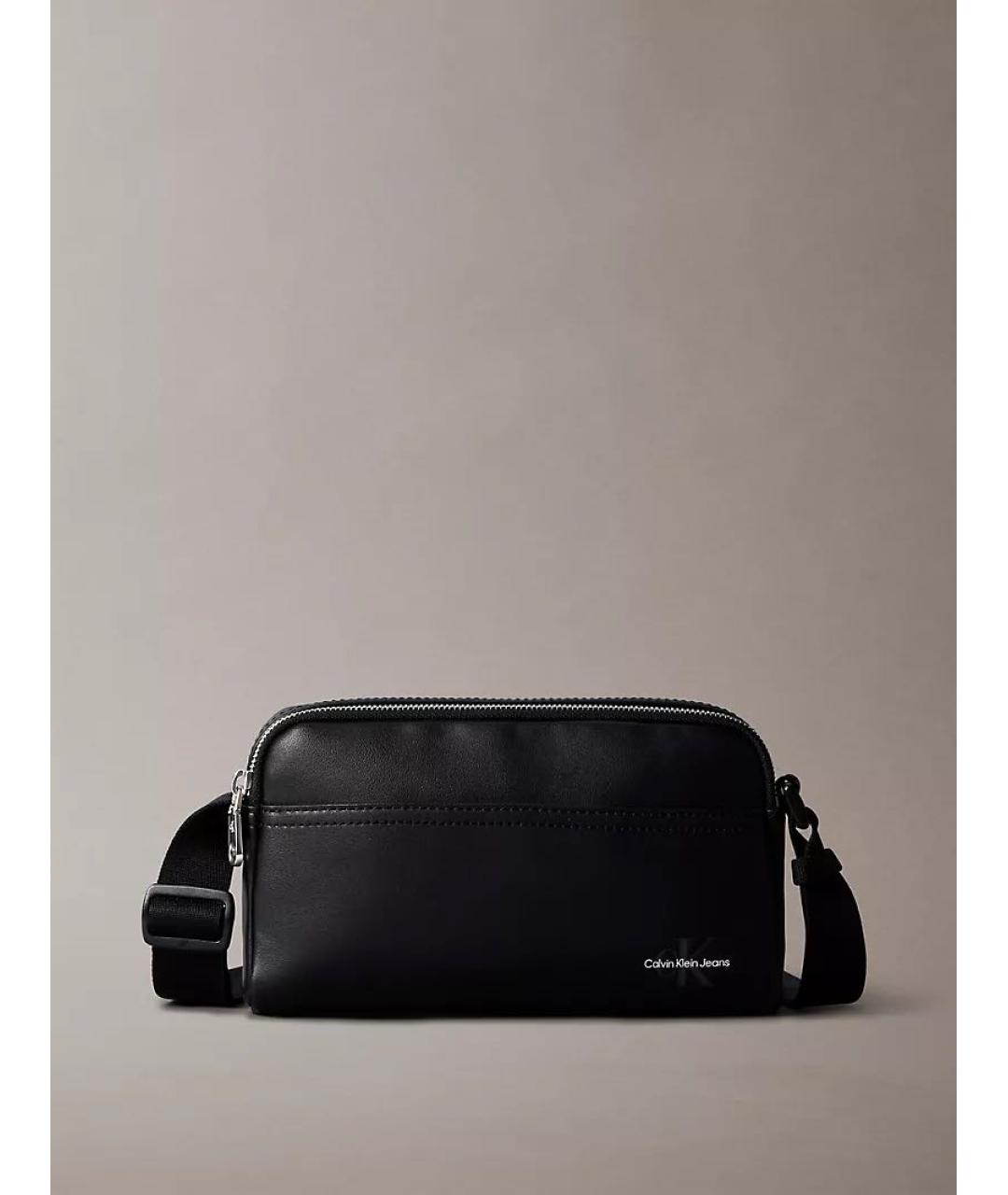 CALVIN KLEIN Черная барсетка из искусственной кожи, фото 4