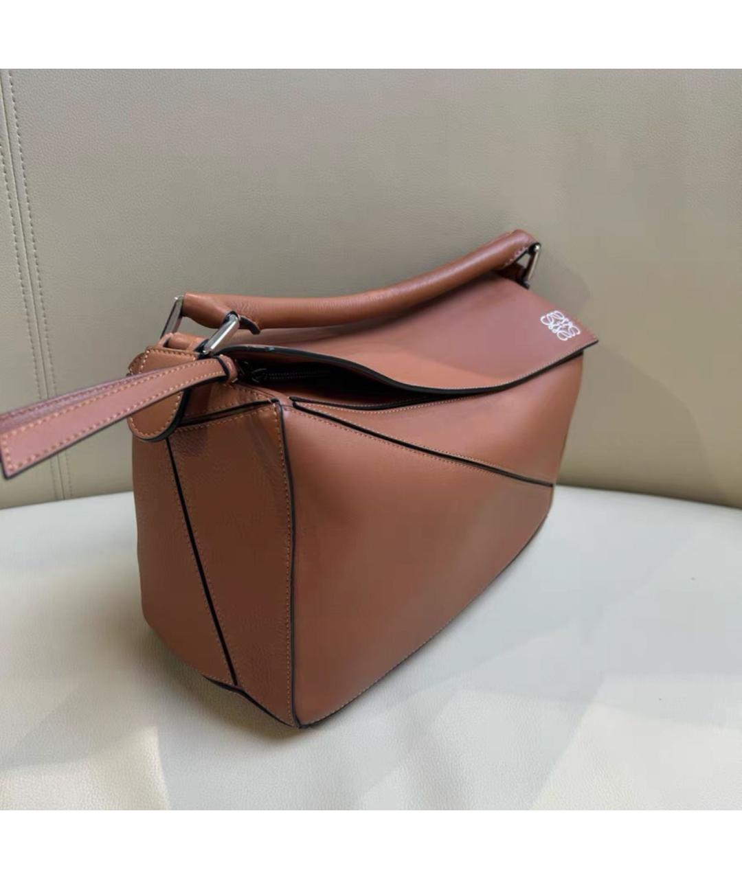 LOEWE Коричневая кожаная сумка тоут, фото 4
