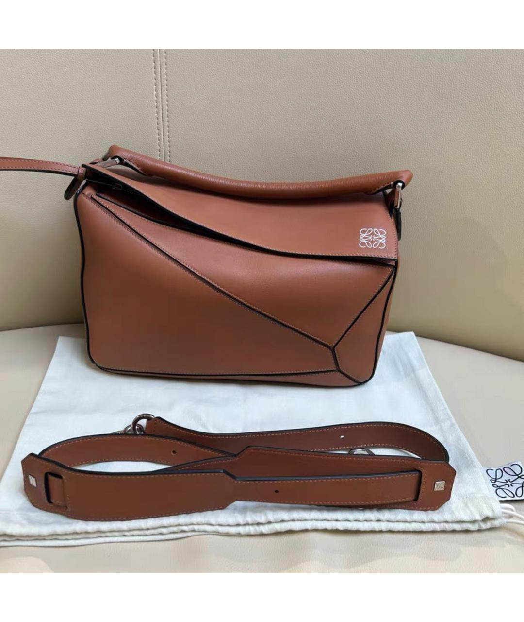 LOEWE Коричневая кожаная сумка тоут, фото 8