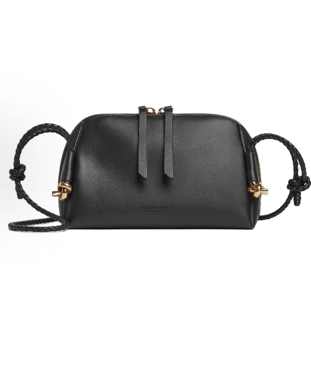 BOTTEGA VENETA Черная кожаная сумка через плечо, фото 5