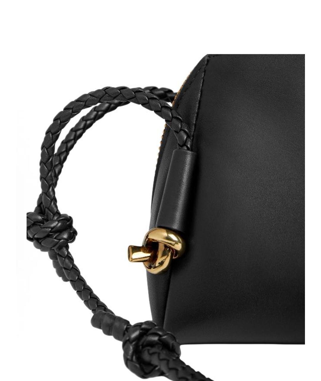 BOTTEGA VENETA Черная кожаная сумка через плечо, фото 4