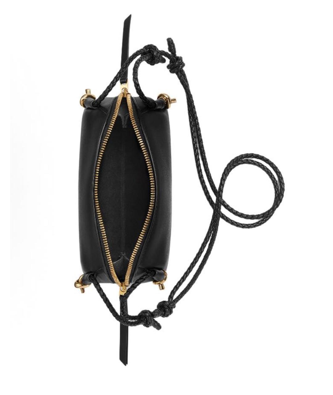 BOTTEGA VENETA Черная кожаная сумка через плечо, фото 3