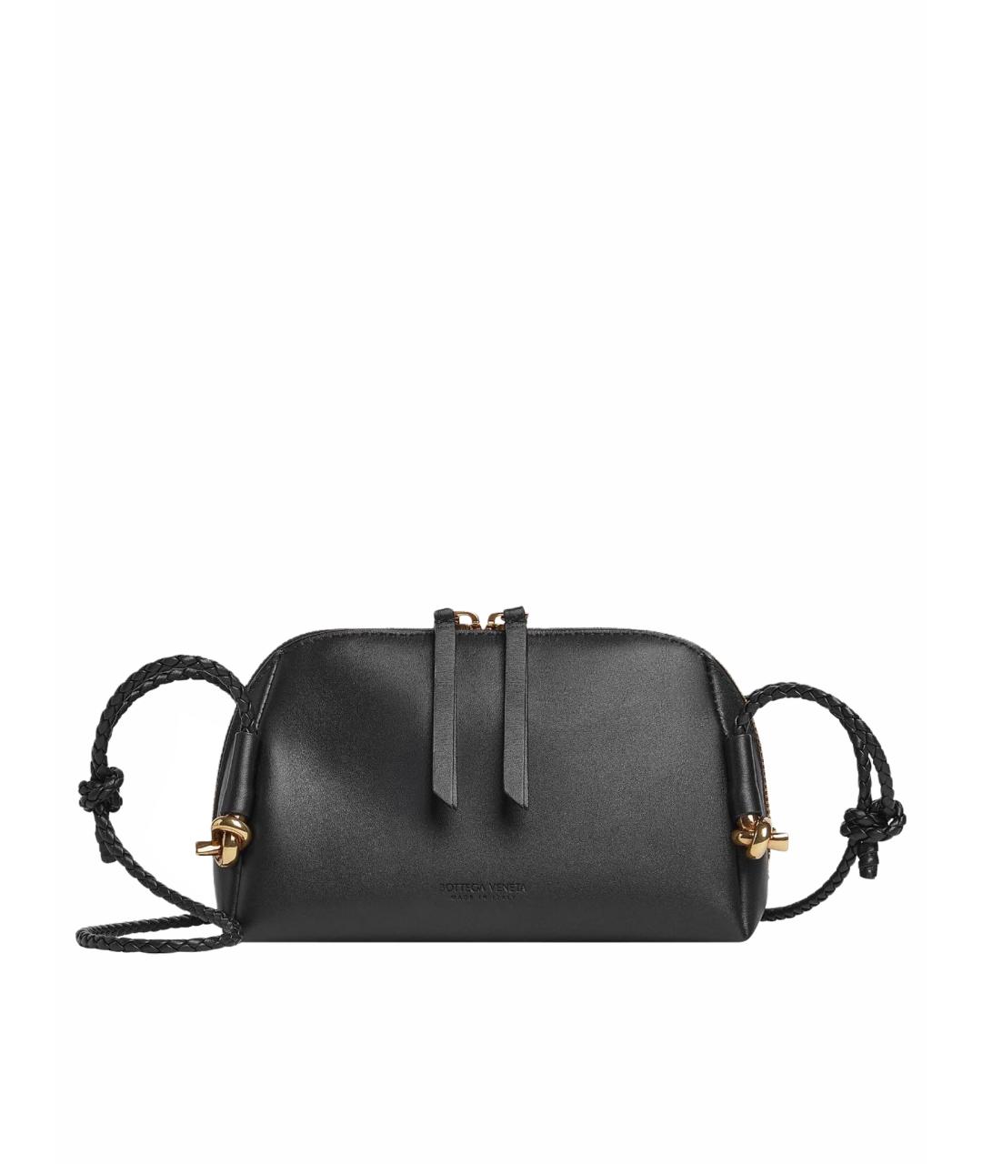 BOTTEGA VENETA Черная кожаная сумка через плечо, фото 1
