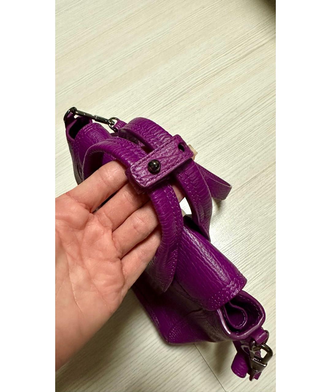 3.1 PHILLIP LIM Фиолетовая кожаная сумка через плечо, фото 6
