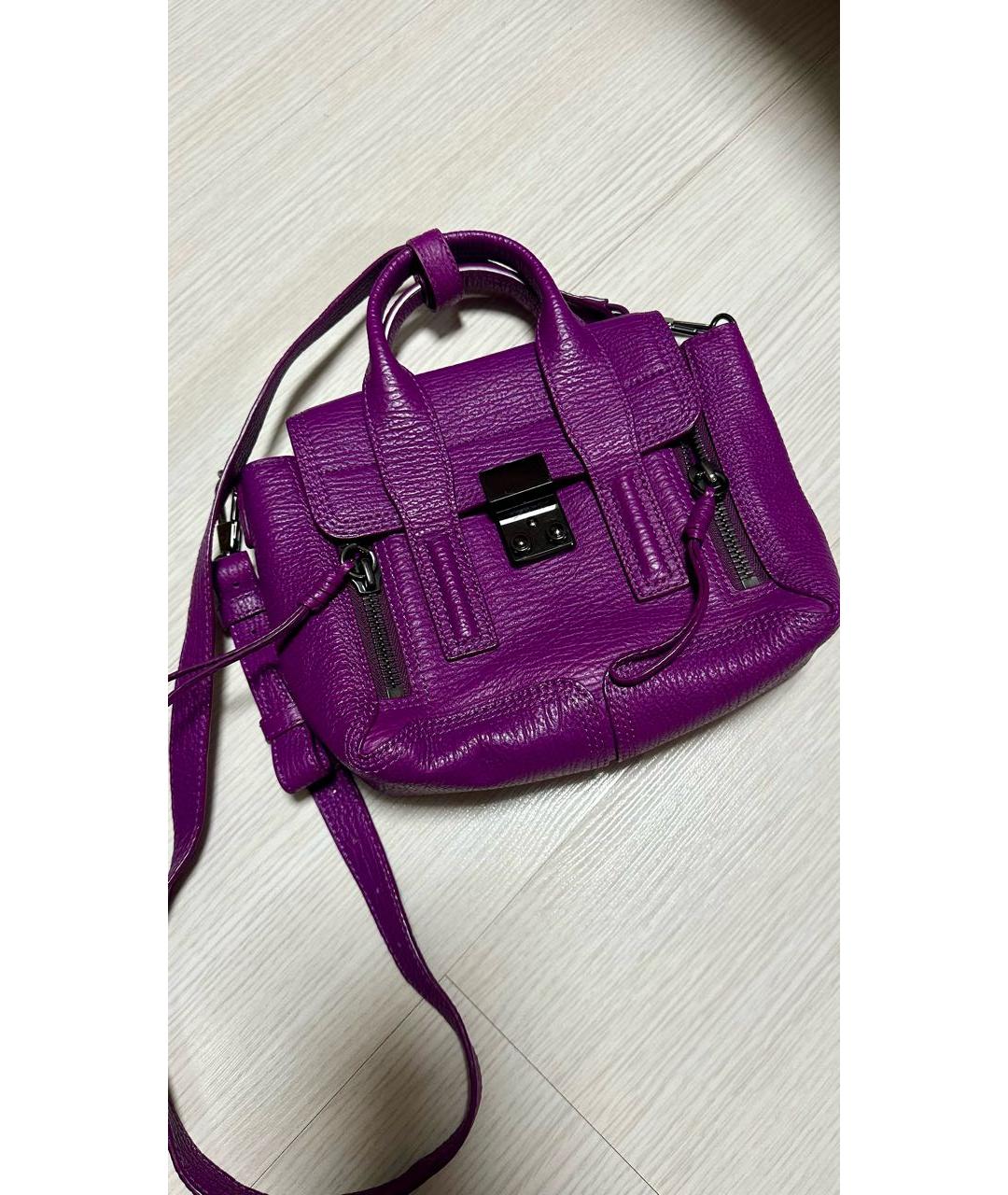 3.1 PHILLIP LIM Фиолетовая кожаная сумка через плечо, фото 2