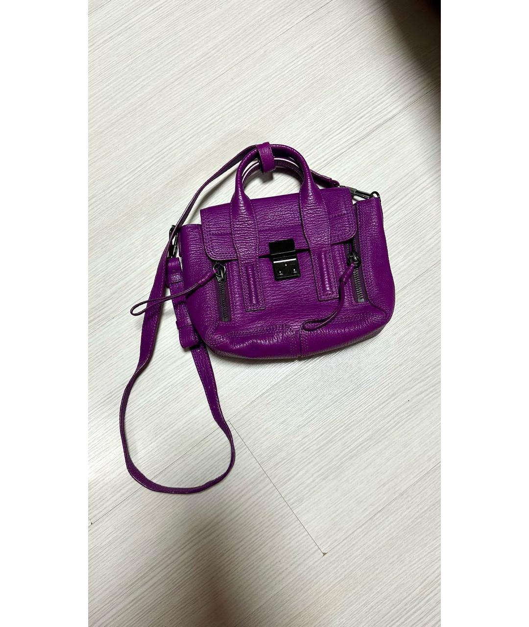 3.1 PHILLIP LIM Фиолетовая кожаная сумка через плечо, фото 7
