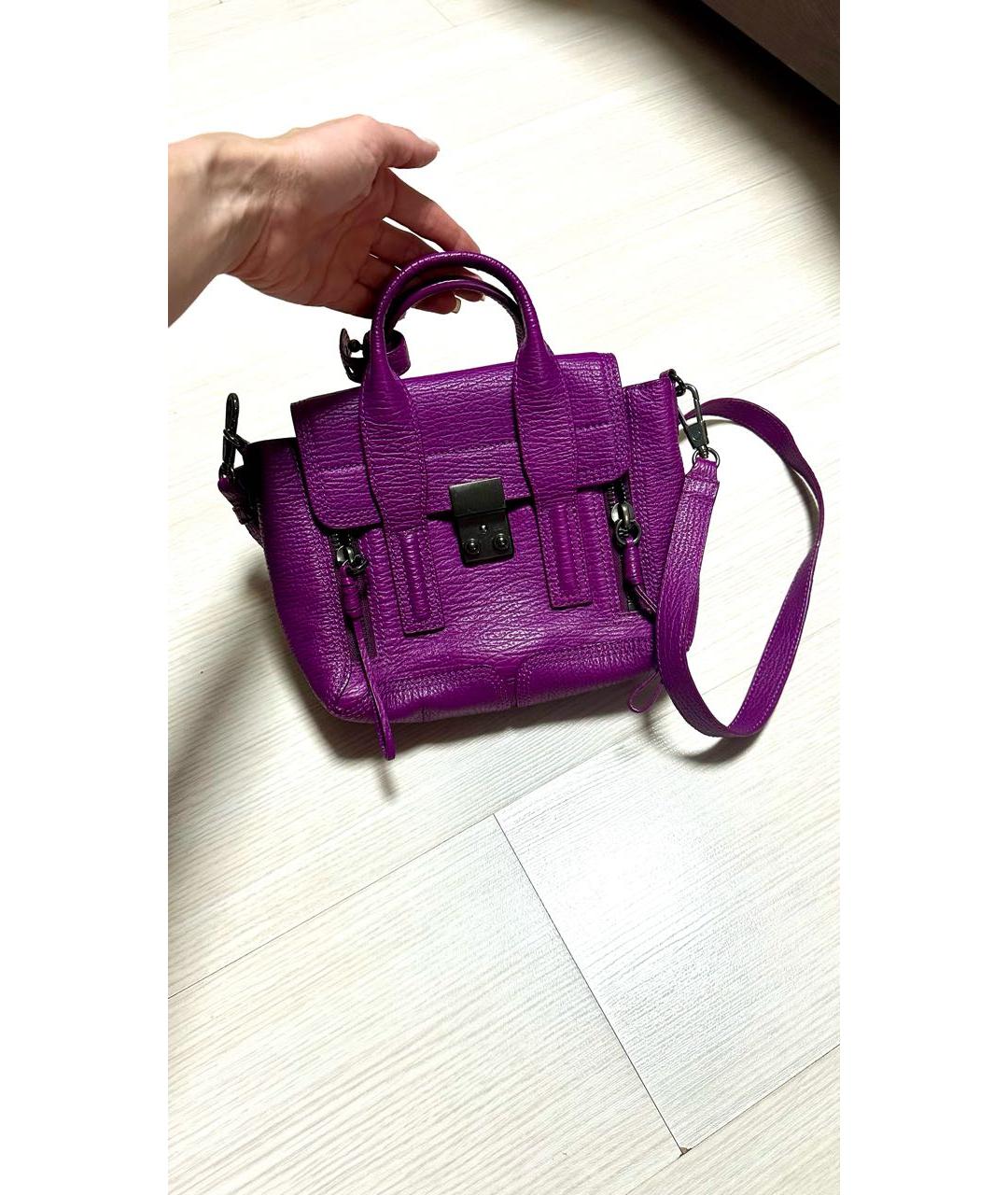3.1 PHILLIP LIM Фиолетовая кожаная сумка через плечо, фото 5