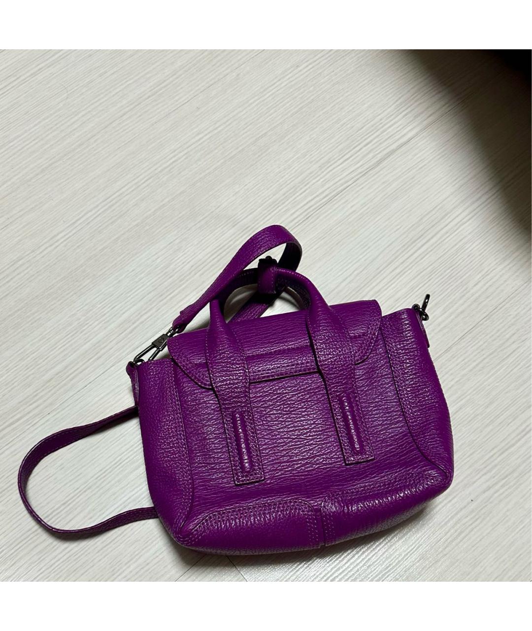 3.1 PHILLIP LIM Фиолетовая кожаная сумка через плечо, фото 3