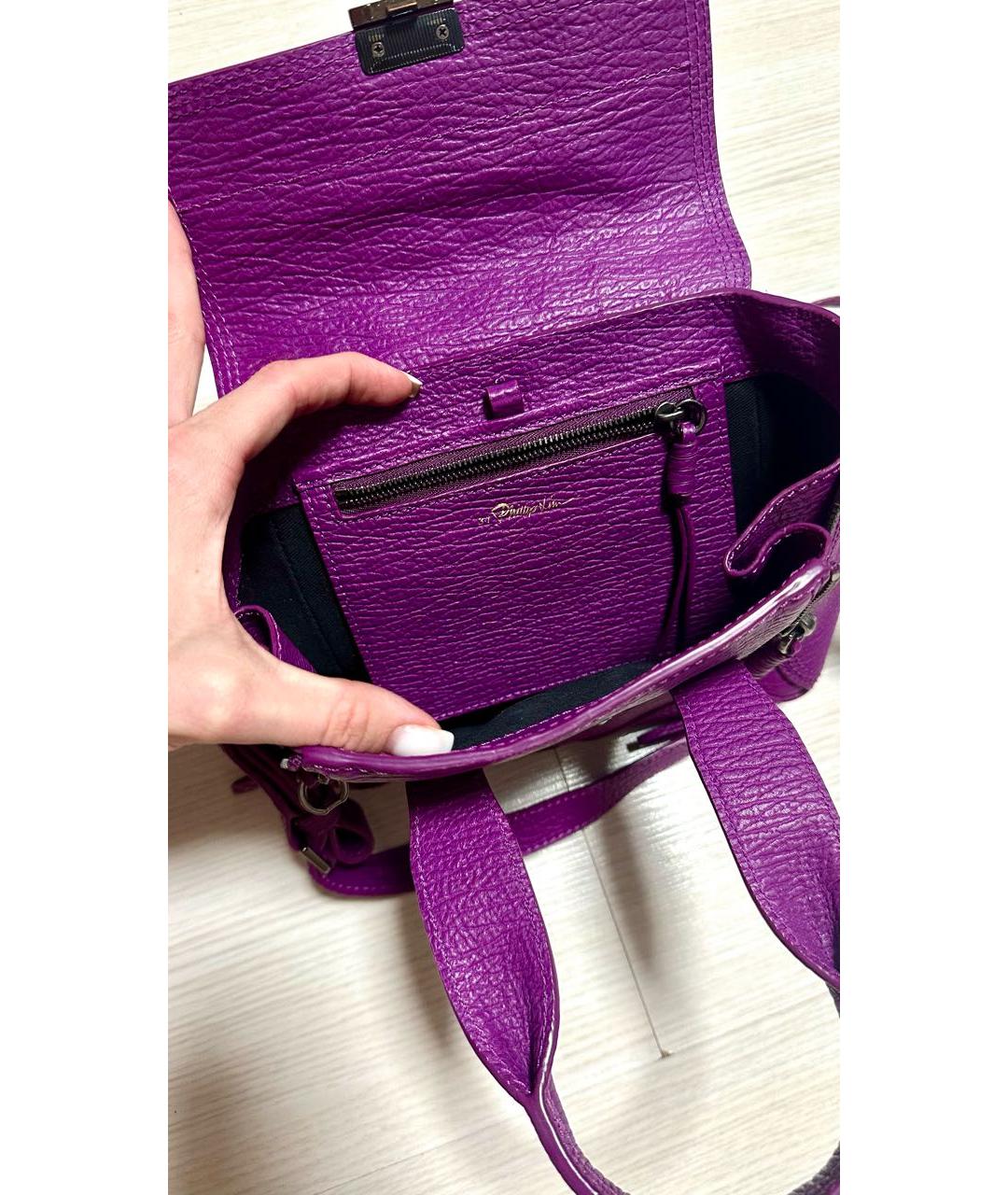3.1 PHILLIP LIM Фиолетовая кожаная сумка через плечо, фото 4